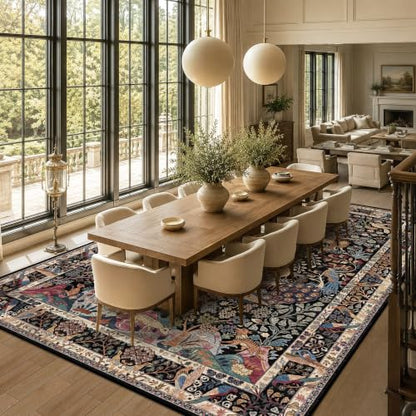 10x14 Large Area Rug, Jungle Animal Print Rug for Living Room - color: Black/Multi, size: 10' x 14' (Rectangular)