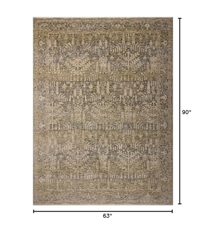 Loloi Magnolia Home Junie Moss/Natural 5'-3" x 7'-6" Area Rug - color: Moss / Natural, size: 5'3" x 7'6" (Rectangular)