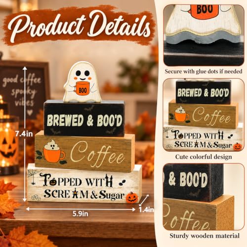 Cute Halloween Table Decor, Wooden Halloween Kitchen Decor