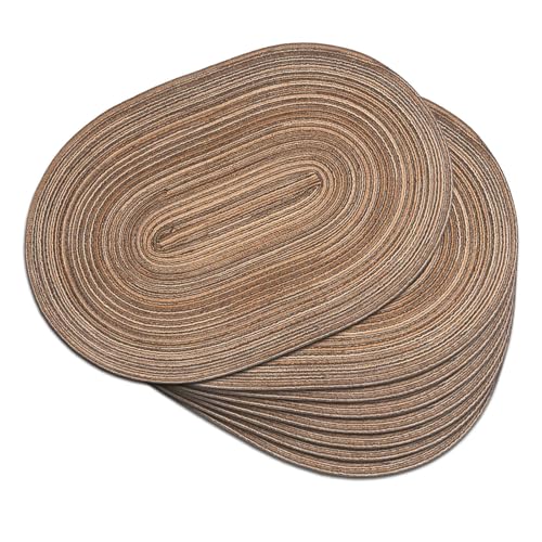 Placemats Set of 8, Woven Oval Braided Dining Table Mats(Brown) - color: Brown, size: 8 pcs
