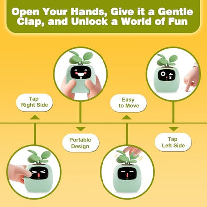 PLANTSIO Smart Plant Pot with Screen, 80ml Self-Watering Planter Green - color: Green
