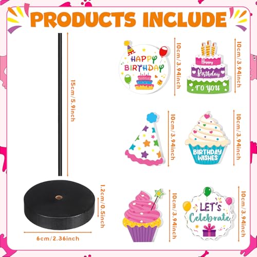 DoubleFill 6 Pcs Happy Birthday Party Decoration for Table Centerpieces - style: Happy Birthday