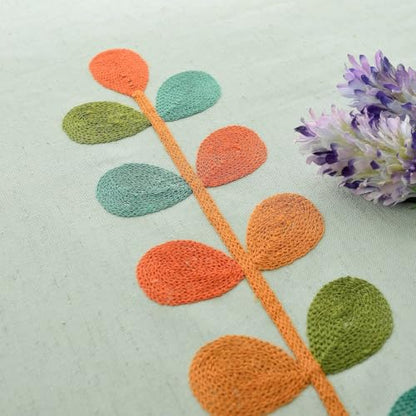 VOGOL Polyester Window Curtains 84 Inch Length, Colorful Leaves Embroidered Grommet Curtain Panels, 60% Room Darkening Drapes, W52 x L84, 2 Pcs - color: C1, size: 52"W x 84"L (Pack of 2)