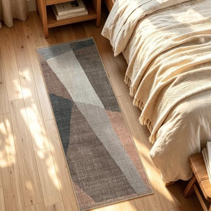 YIHOUSE Hallway Runner Rug, Machine Washable Non-Slip Low Pile,Brown,2x6 ft - color: Brown, size: 2' x 6' (Rectangular)