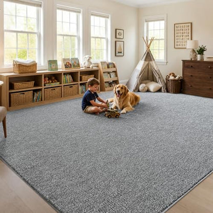 7x10 Large Grey Area Rug Washable Non-Slip Soft for Living Room Bedroom - color: 09 Grey, size: 7' x 10' (Rectangular)