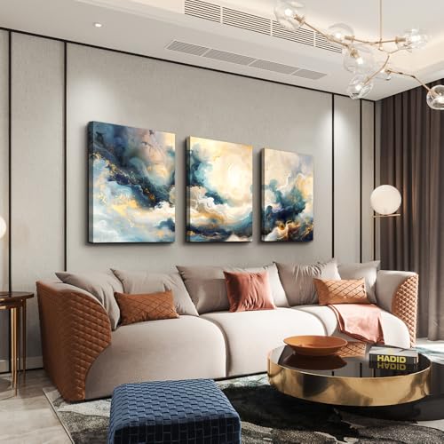 TTHYUEWS Abstract Canvas Wall Decor For Bedroom Wall Art For Living Room Minimalism Ink Paintings Modern Office Wall Decorations Framed Canvas Prints Wall Pictures Artworks Room Home Decor 3 Pieces - color: Abstract Ink Pictures, size: 16x24inches*3pcs