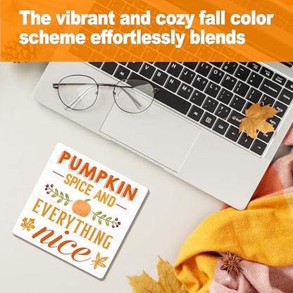 DETIHO Fall Decorations for Home, Thanksgiving Gift Centerpieces for Tables - style: PUMPKIN SPICE EVERYTHING NICE