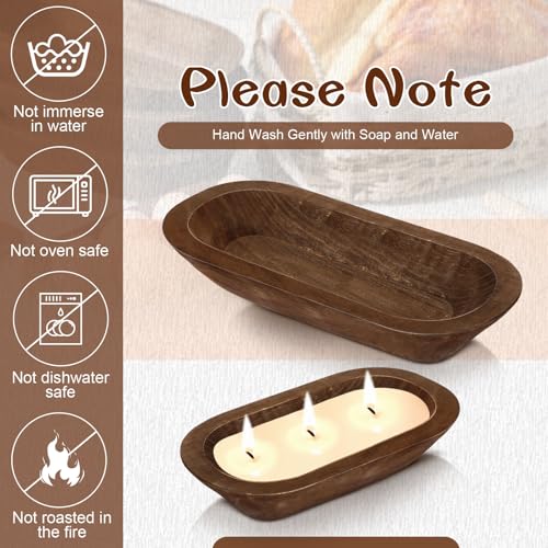 Nuogo 10 Pack 12.5/8.5 Inches Wooden Dough Bowls Bulk Rustic Bowls, Brown - color: Brown, size: 12.5 and 8.5 Inches