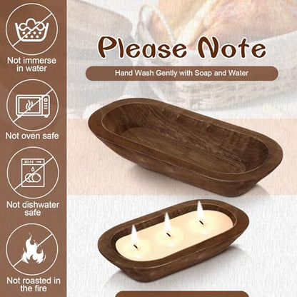 Nuogo 10 Pack 12.5/8.5 Inches Wooden Dough Bowls Bulk Rustic Bowls, Brown - color: Brown, size: 12.5 and 8.5 Inches