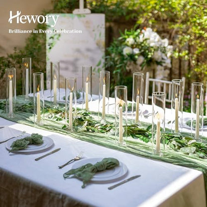 Hewory Hurricane Glass Candle Holders: 24 PCS Chimney Covers Bulk 12.6" H