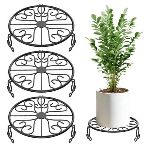 NSYOOMH 3-Pack Sturdy Plant Stand for Outdoor Indoor,Potted Plant Riser 8" - size: 3Pack-8Inch