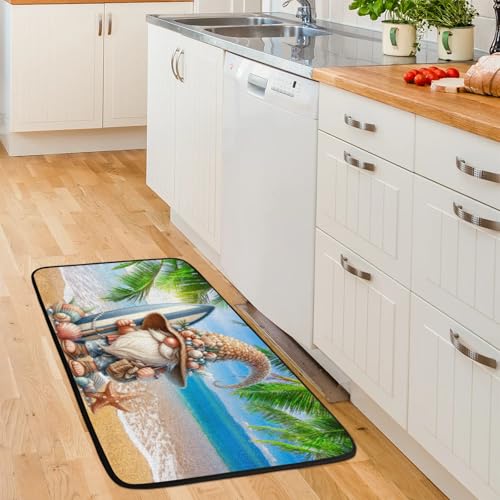 Gnome Beach Kitchen Rug Non-Slip Indoor Carpet Absorbent Welcome Mat - color: A:a-3