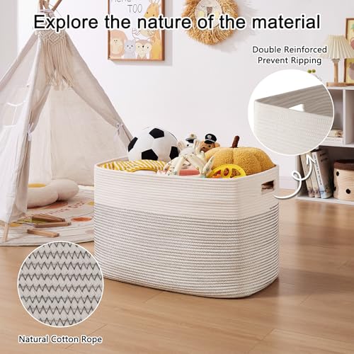 OIAHOMY 108L Extra Large Blanket Basket Dog Toy Basket Black/White - color: Black/White