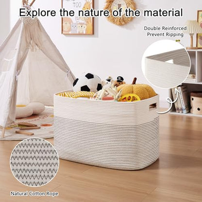 OIAHOMY 108L Extra Large Blanket Basket Dog Toy Basket Black/White - color: Black/White