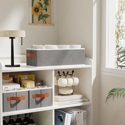 Foldable Long Storage Boxes,15x6x5 In,Gray Fabric Bins,3-Pack - color: Grey, size: 3-Pack