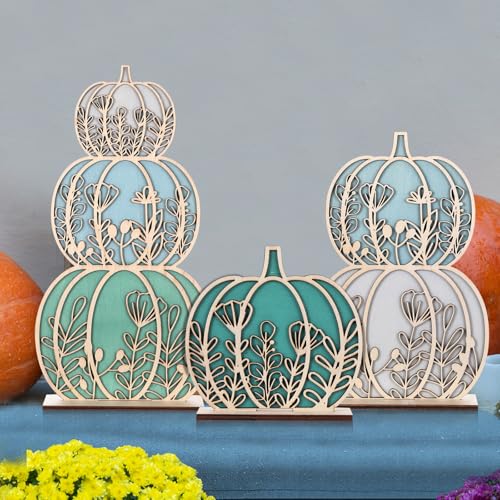Leinuosen Fall Pumpkin Decor, Single Sided Pattern, Gradient Blue - color: Gradient Blue, style: Single Sided Pattern