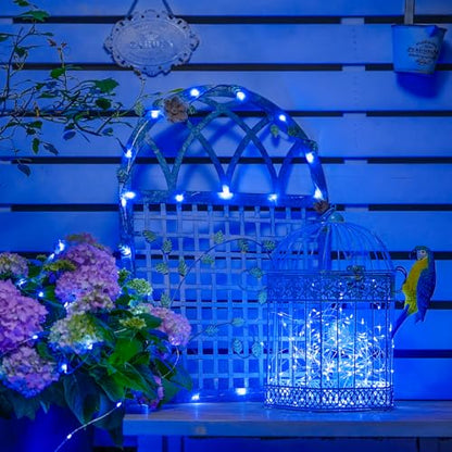 JMEXSUSS 200 LED Blue Fairy Lights Plug in, 66 ft Christmas Twinkle Lights - color: Blue, size: 66FT 200LED