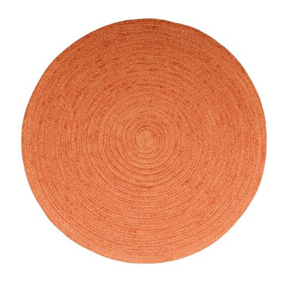 Eden Woven Braided Velvet Table Placemats 15 Inches Round Set of 6 Non-Slip Dining & Kitchen Table Mats Rust - color: Rust