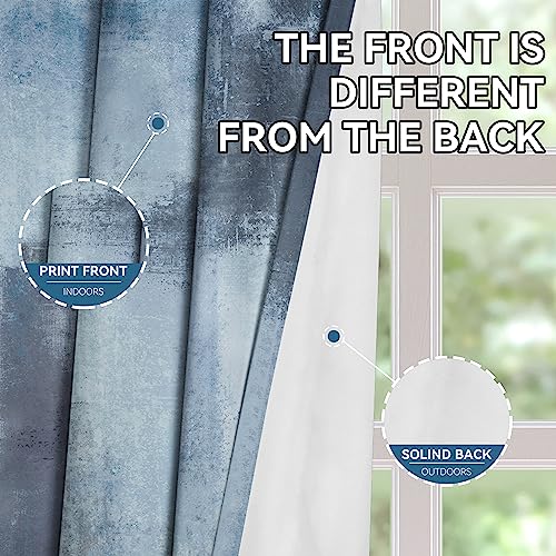 Dusty Blue Abstract Curtains for Living Room Bedroom, 42W x 84L, 2 Panels - color: Blue Grey, size: 42"W x 84"L (Pack of 2)