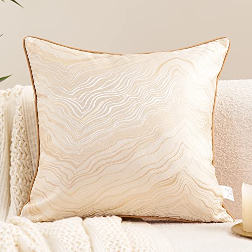Avigers Throw Pillow Cover 20 x 20 Inch, Beige, Rayon Blend, Hidden Zipper - color: Beige, size: 20" x 20" (Pack of 1)