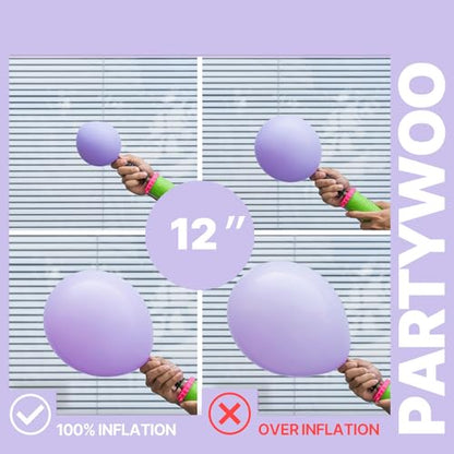 PartyWoo Pink and Purple Balloons 66pcs 12 Inch Pink Purple Balloons - color: Pink-3325
