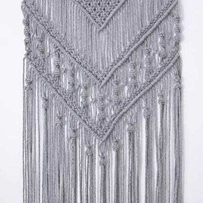 laddawan Macrame Wall Hanging Cotton Rope Wall Art Woven Tapestry Boho Chic Wall Decoration (Light Grey)
