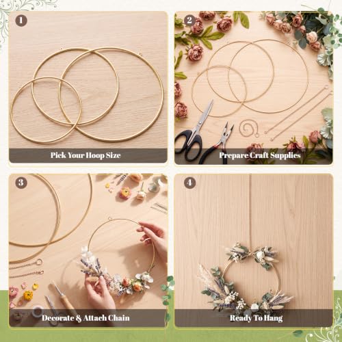 Shimeyao 12 Set Dream Catcher Rings Metal Hoops for Crafts, Round - color: Round