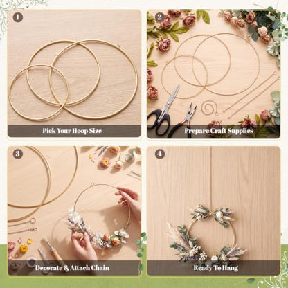 Shimeyao 12 Set Dream Catcher Rings Metal Hoops for Crafts, Round - color: Round