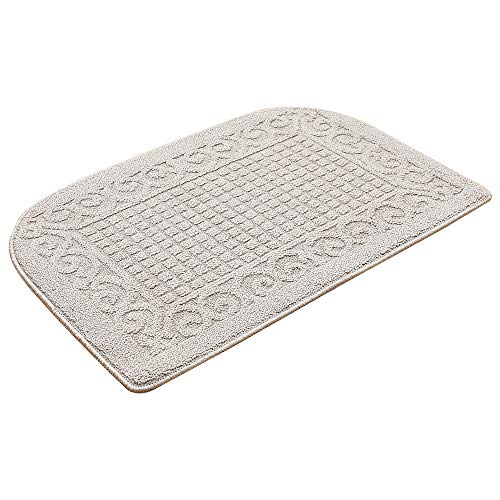 COSY HOMEER 39x20 Half Round Kitchen Rug,Non Slip Washable Mat,Beige 1PC - color: Beige, size: 1'8" x 3'3" (Semicircular)