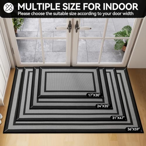 Indoor Door Mat for Entryway, Non Slip Front Door Mat 24"x35" Grey - color: A Grey, size: 24"x35"