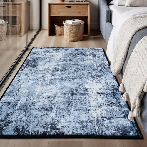 Rugflix 3x5 Entrance Rugs, Washable Navy Blue Dark Entry Small Rug - color: 01-ocean Blue, size: 3' x 5' (Rectangular)