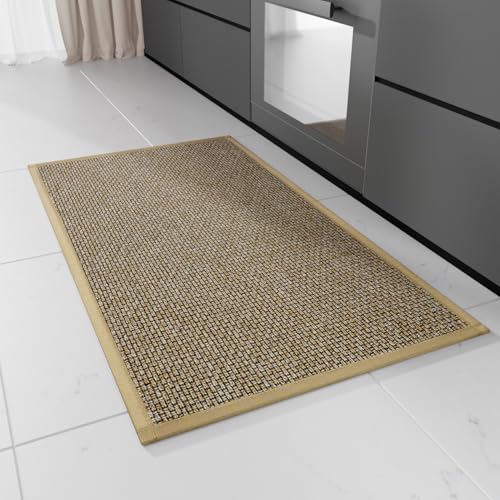 Hargiis Kitchen Rug, Rubber Non Slip Kitchen Rugs Washable, Absorbent Runner Mat for Floor, Machine Washable Standing Mats for in Front of Sink, Door, Laundry, Entryway, Hallway (Brown, 36" × 24") - color: Brown, size: 36" x 24"