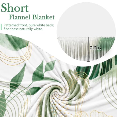Sage Green Leaf Twin Blanket, 60x80 in - color: Green, size: 60"Wx80"L