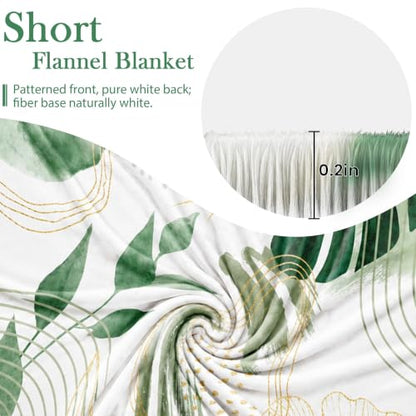 Sage Green Leaf Twin Blanket, 60x80 in - color: Green, size: 60"Wx80"L