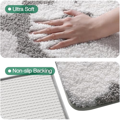 LUMI Bathroom Rug 20x32, Soft Absorbent Microfiber Bath Mat, Non Slip - color: Elegant Black, size: 20"x32"