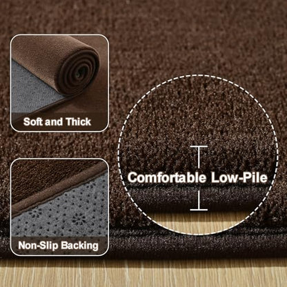 Amearea Modern Soft Hallway Runner Rug, 2x6 Feet Brown Washable Runner Rugs - color: Brown, size: 2' x 6' (Runner)