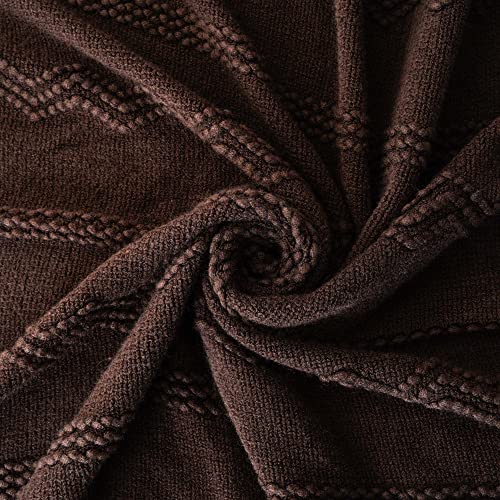 BATTILO HOME Brown Throw Blanket for Couch, 50"x60" - color: Brown Wavy, size: 50 x 60 in.