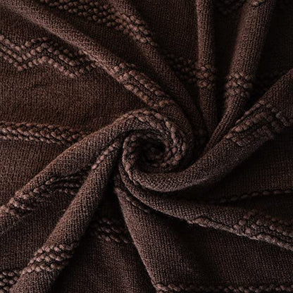 BATTILO HOME Brown Throw Blanket for Couch, 50"x60" - color: Brown Wavy, size: 50 x 60 in.
