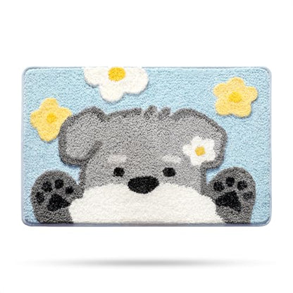 Molesun Schnauzer Bath Mat 16x24, Soft Absorbent Microfiber Bath Rugs - color: Schnauzer, size: 16" x 24"