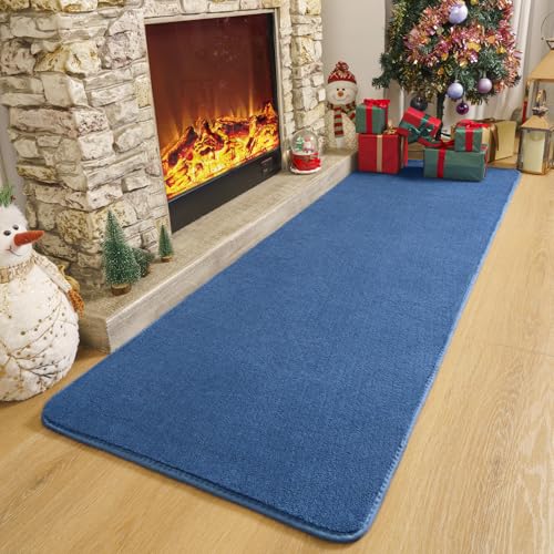 Amearea Modern Soft Hallway Runner Rug, 2x6 Feet Blue Washable Runner Rugs - color: Blue, size: 2' x 6' (Runner)