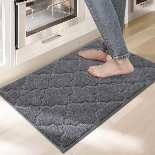 COSY HOMEER Kitchen Rugs Non Slip Washable 20"x32",Dark Grey - color: Dark Grey, size: 20"X 32"