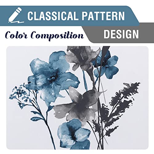 H.VERSAILTEX 100% Blackout Curtains 63 Inches for Kitchen, Grey/Blue - color: Grey/Blue, size: 52"W x 63"L (Pack of 2)