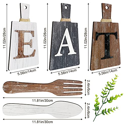 Jetec Cutting Board Eat Sign Set Wall Decor, White, Grey, Dark Brown - color: White, Grey, Dark Brown