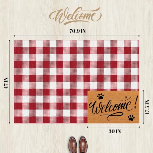 Outdoor Rugs, Red and White Area Rug Checkered 4’ x 6’ - color: Red & White, size: 4' x 6' (Rectangular)