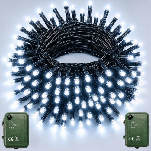 Pooqla Cool White Battery String Lights, 2x50 LED Christmas Fairy Lights - color: Cool White, size: 50 LED x2