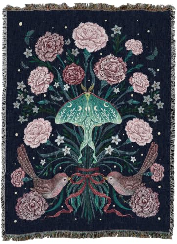 Pure Country Weavers Carnation January Flower Blanket by Episodic Drawing- Fantasy Gift Tapestry Throw Woven from Cotton - Made in The USA (60x80) - color: Carnation January Flower, size: 60x80