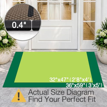 LUMI Outside Welcome Door Mat 32x47, Non-Slip Durable Rubber Easy Clean - color: Hello, size: 32"x47"