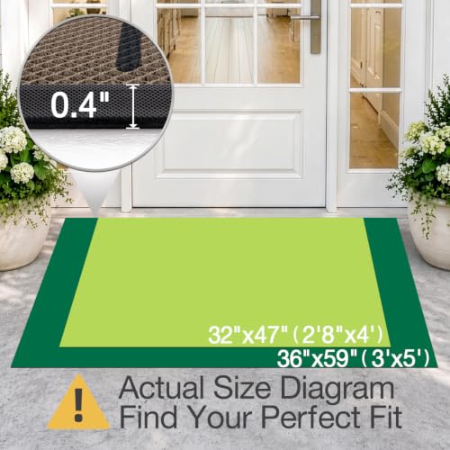 LUMI Outside Welcome Door Mat 36x59, Non-Slip Durable Rubber Easy Clean - color: Hello, size: 36"x59"