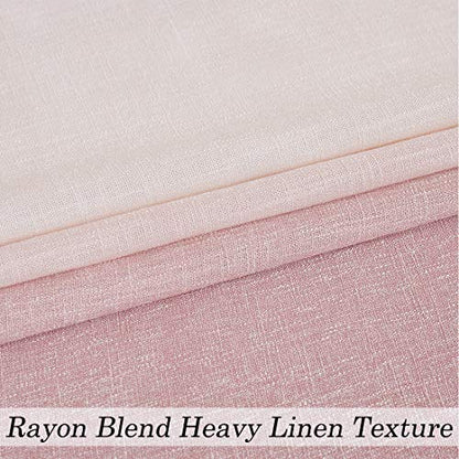 Central Park Ombre Window Curtain Panel Linen Gradient Print on Rayon Blend Fabric Backtab Rod Pocket Drapery Treatments for Living Room/Bedroom, Cream White to Pink, 50" x 63", Set of 2 - color: Pink, size: 50"W x 63"L (Pack of 2)