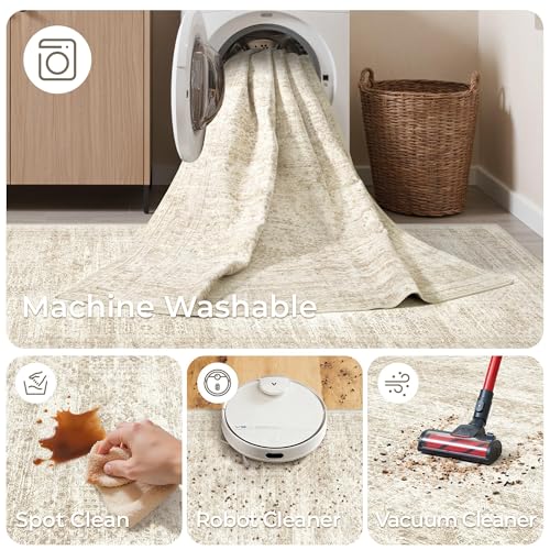 2x8 Runner Rug Non Slip,Washable Hallway Runner Rug,Beige - color: Beige/Ivory, size: 2' x 8' (Runner)